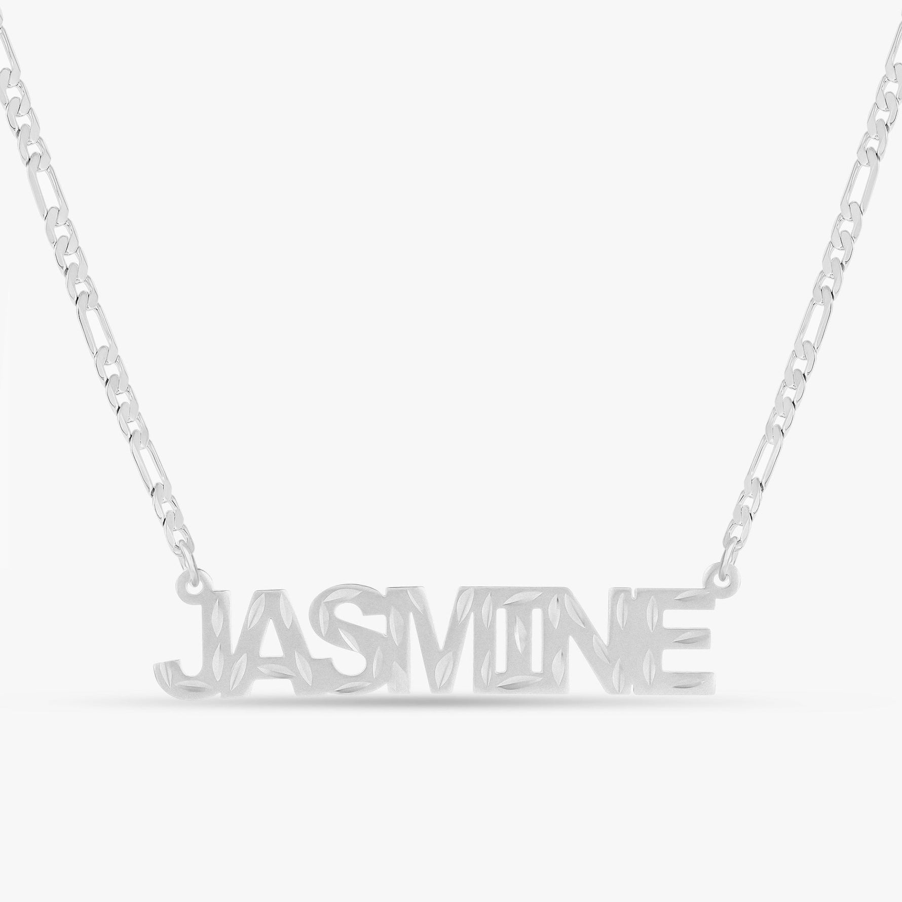 Kid's Diamond Cut Block Name Necklace