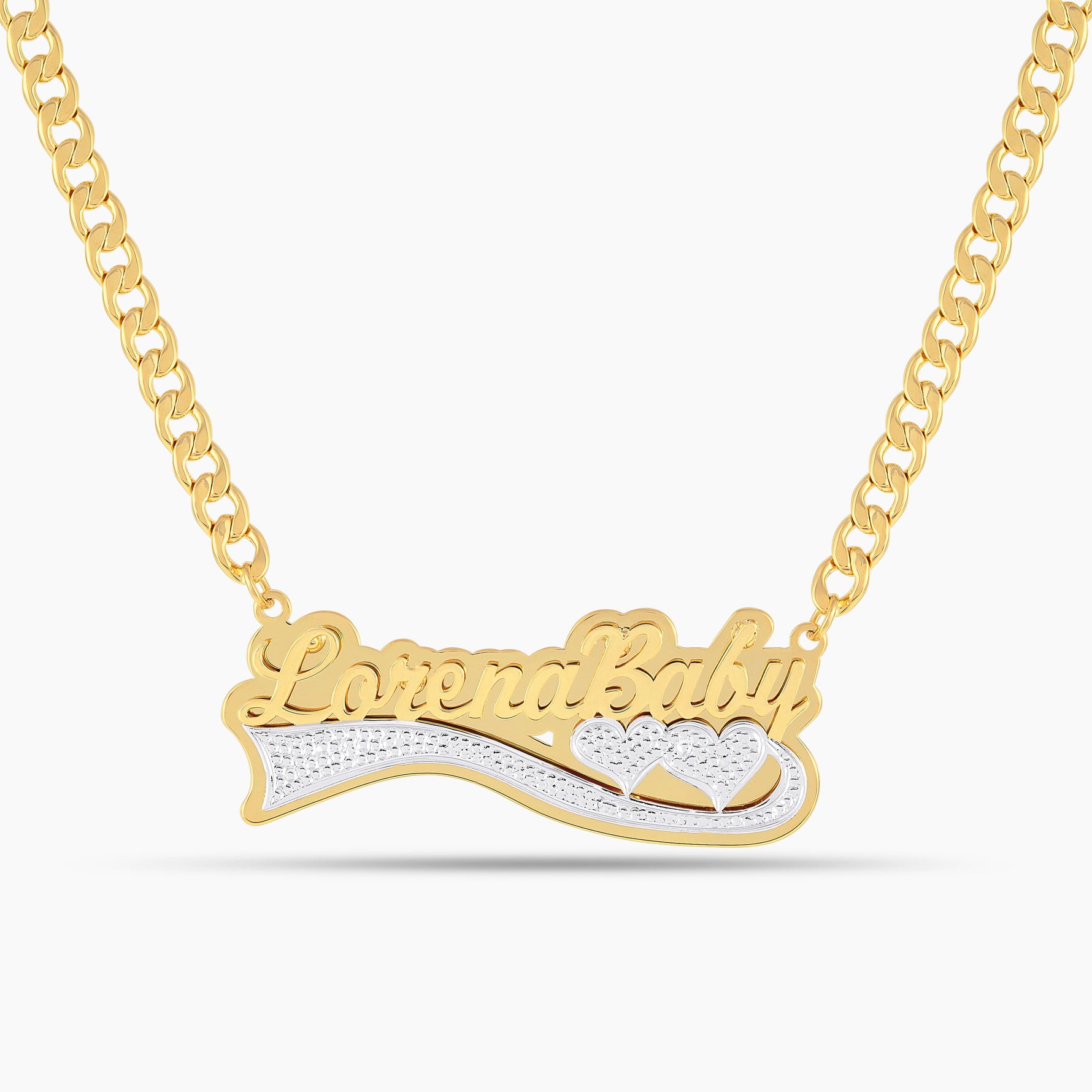 Double Plated Love Curve Name Necklace