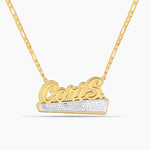 Double Plated Beaded Bar Name Necklace