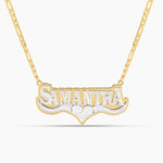 Double Plated HeartCrest Name Necklace