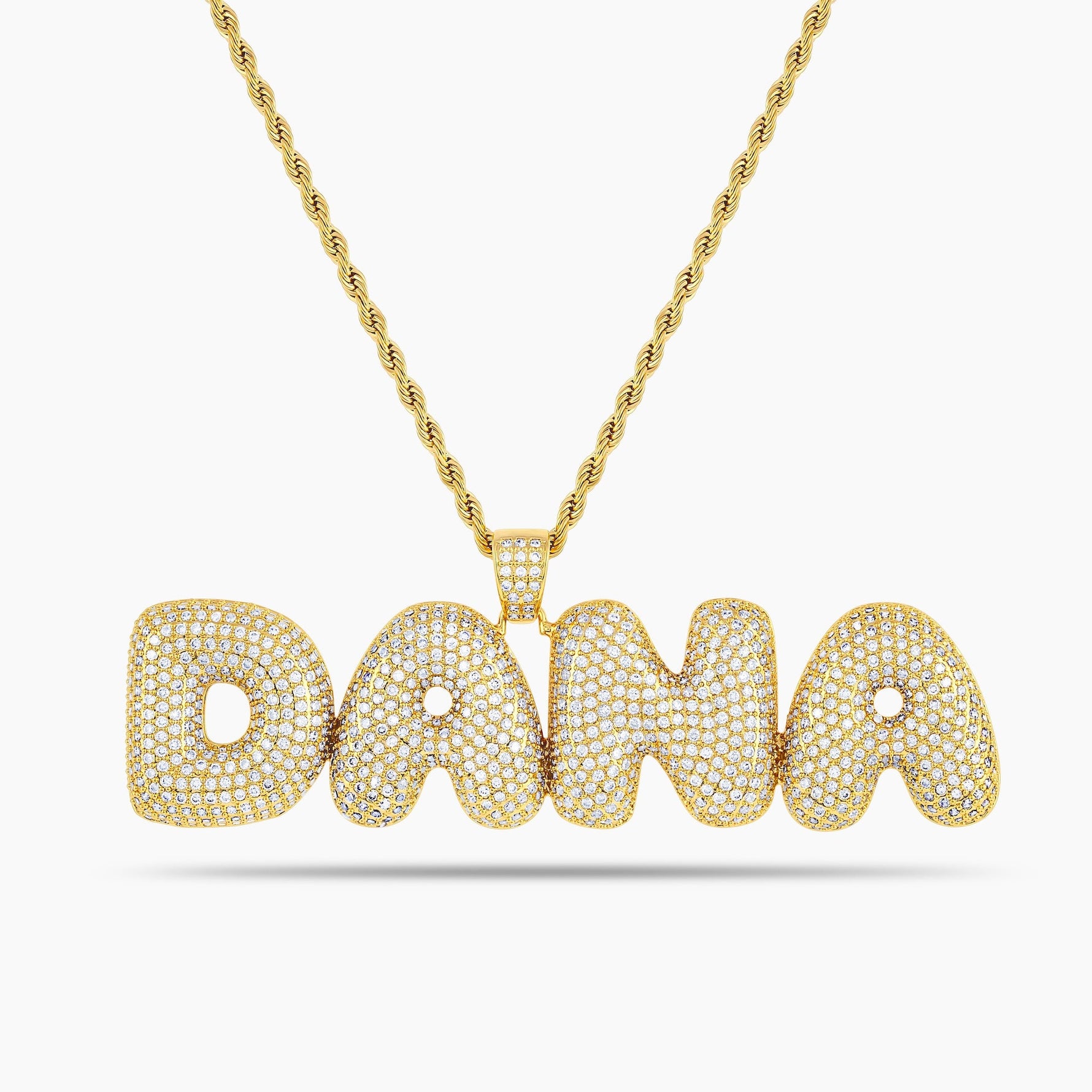 Iced Puff Name Necklace