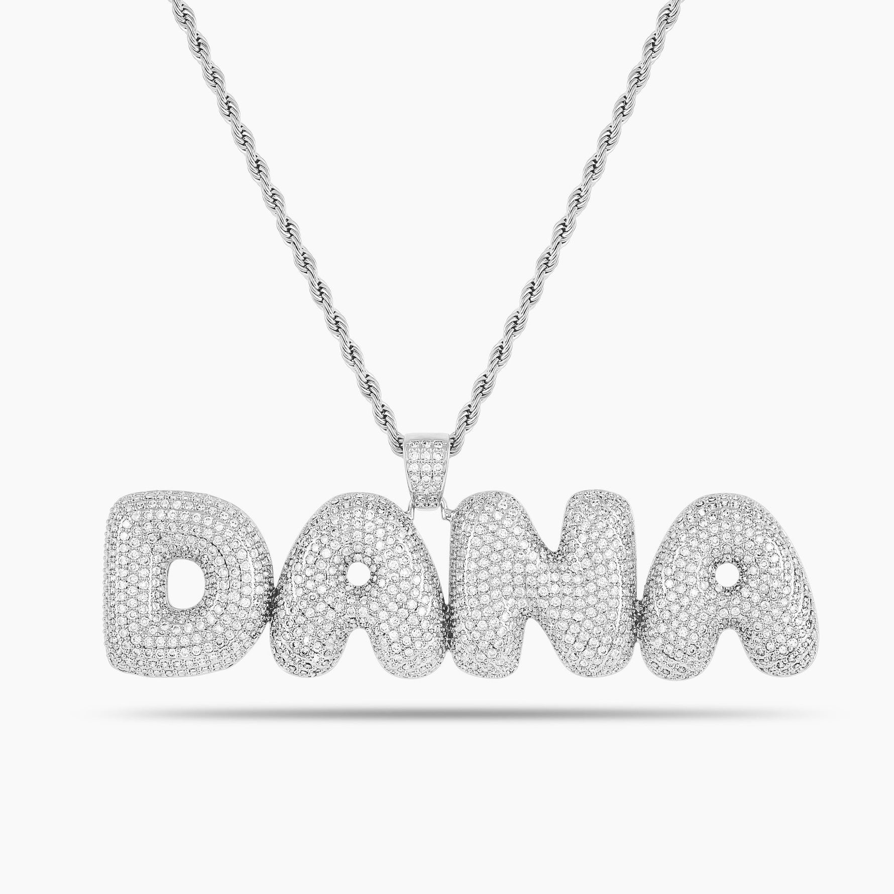 Iced Puff Name Necklace