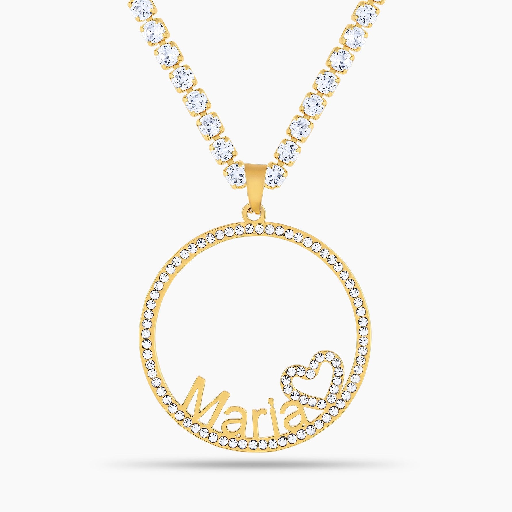Iced Halo Name Necklace