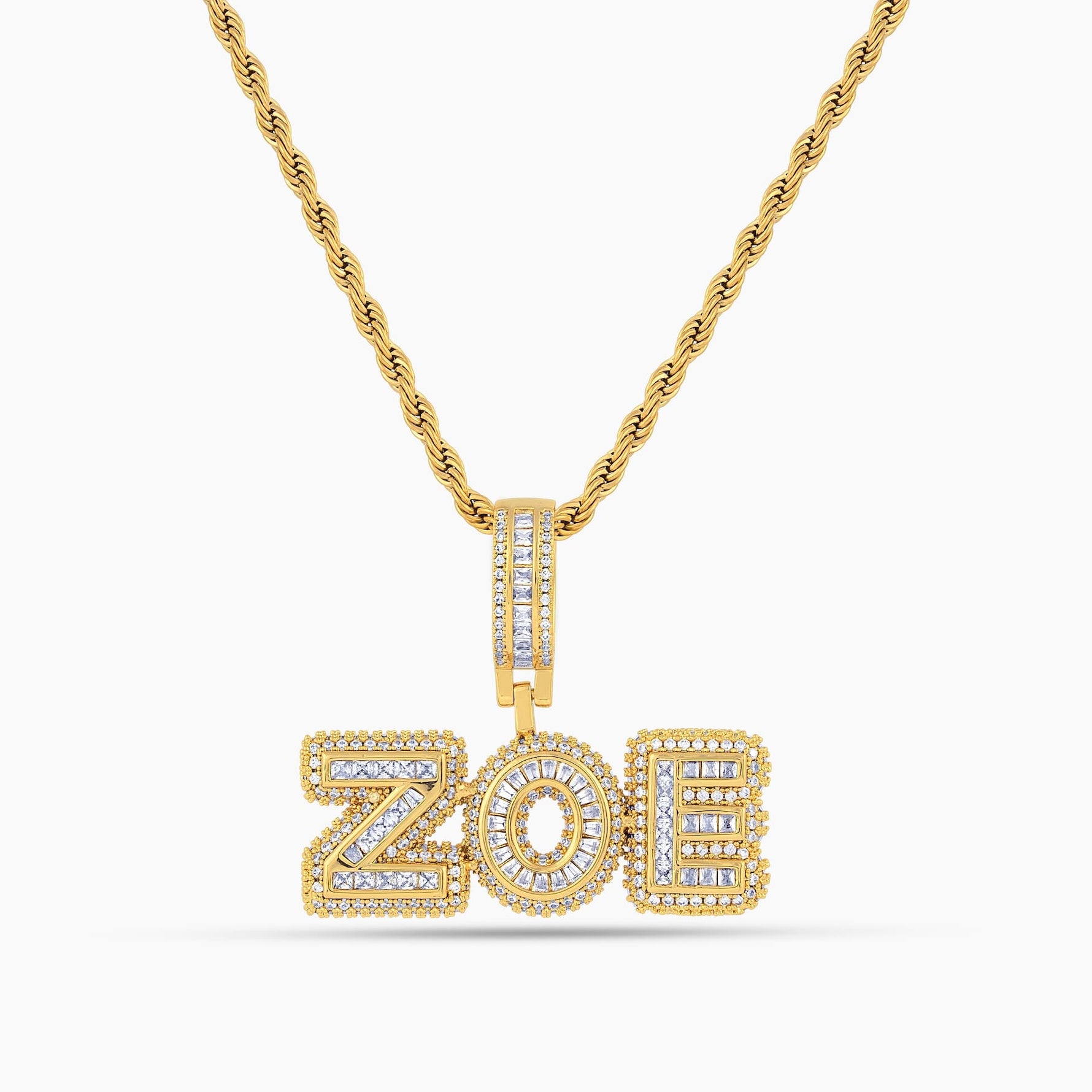 Luxe Pavé Letter Necklace