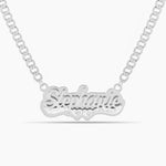 Double Plated HeartCrest Name Necklace