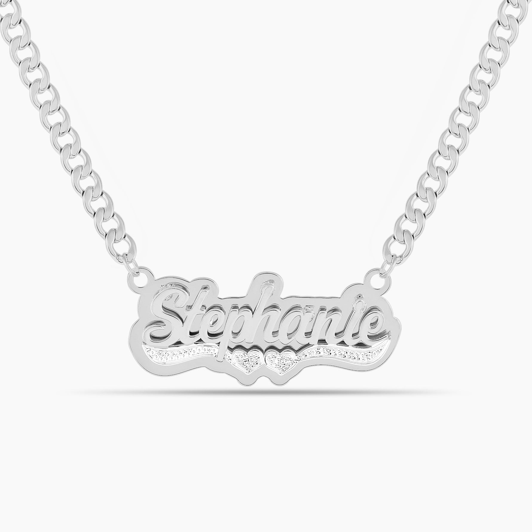 Double Plated HeartCrest Name Necklace