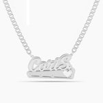 Double Plated Beaded Bar Name Necklace