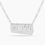Double Plated Luxe Block Name Necklace