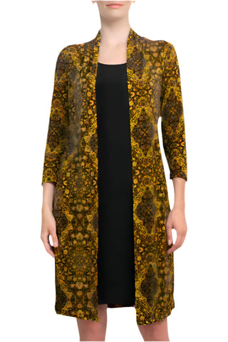 Connected Apparel Scoop Neck 3/4 Sleeve Faux Jacket ITY Dress - By Baano