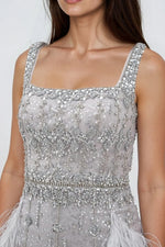 True Fantasy Beaded Crystal Midi Dress - By Baano