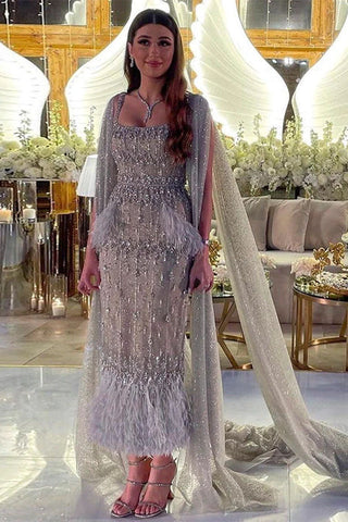 True Fantasy Beaded Crystal Midi Dress - By Baano