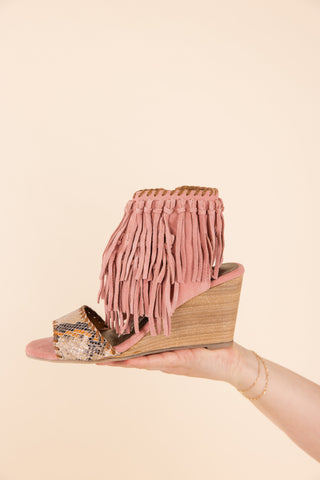 True Fringe Wedge in Blush Naughty Monkey