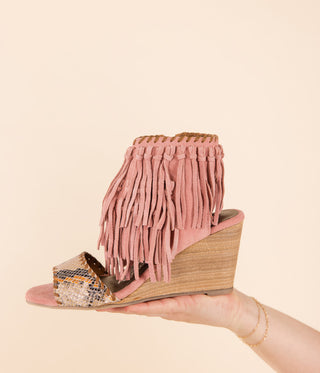True Fringe Wedge in Blush Naughty Monkey