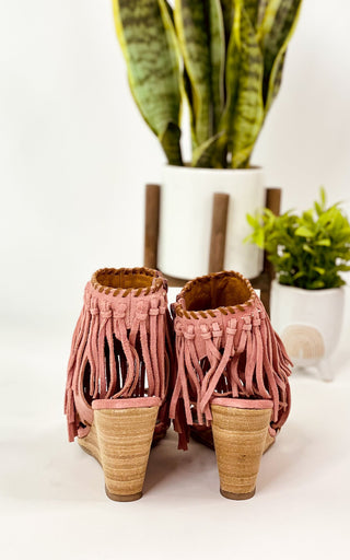 True Fringe Wedge in Blush Naughty Monkey