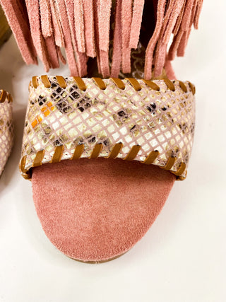 True Fringe Wedge in Blush Naughty Monkey