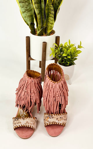 True Fringe Wedge in Blush Naughty Monkey