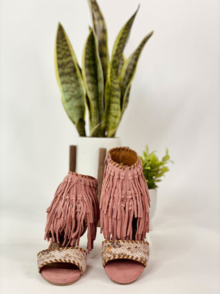 True Fringe Wedge in Blush Naughty Monkey