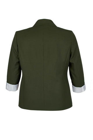 Tahari ASL Notched Collar Two Button 3/4 Sleeve Crepe Jacket (Plus Size) - By Baano