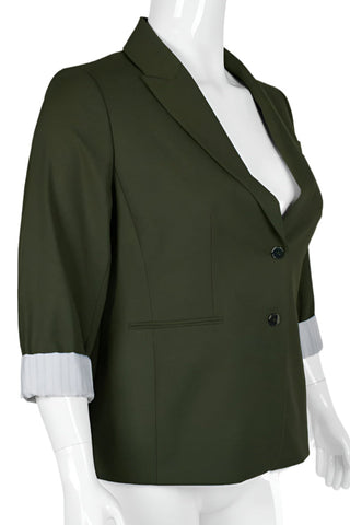 Tahari ASL Notched Collar Two Button 3/4 Sleeve Crepe Jacket (Plus Size) - By Baano