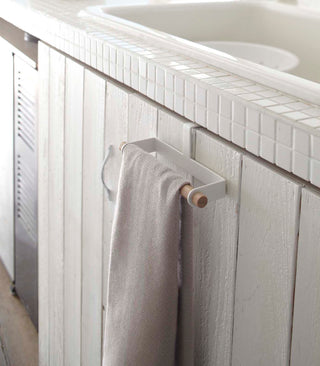 Cabinet Door Dish Towel Hanger - Steel + Wood - By Baano