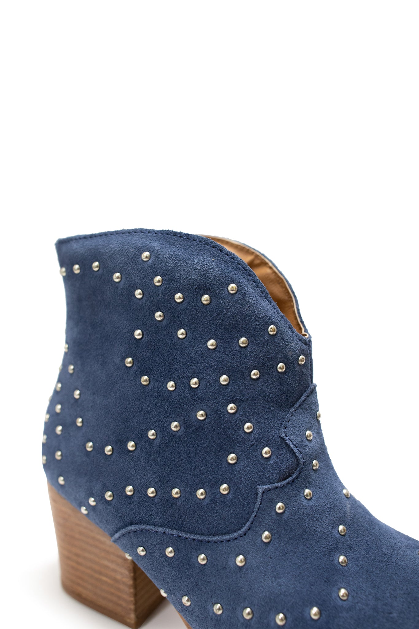 Twilight Studded Heeled Ankle Boot in Denim Naughty Monkey