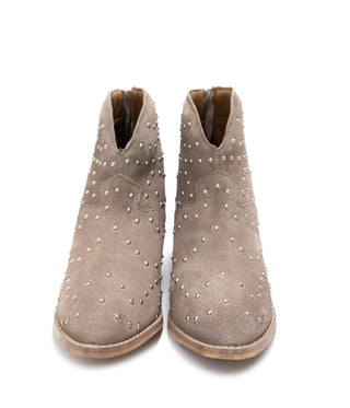 Twilight Studded Heeled Ankle Boot in Taupe - By Baano
