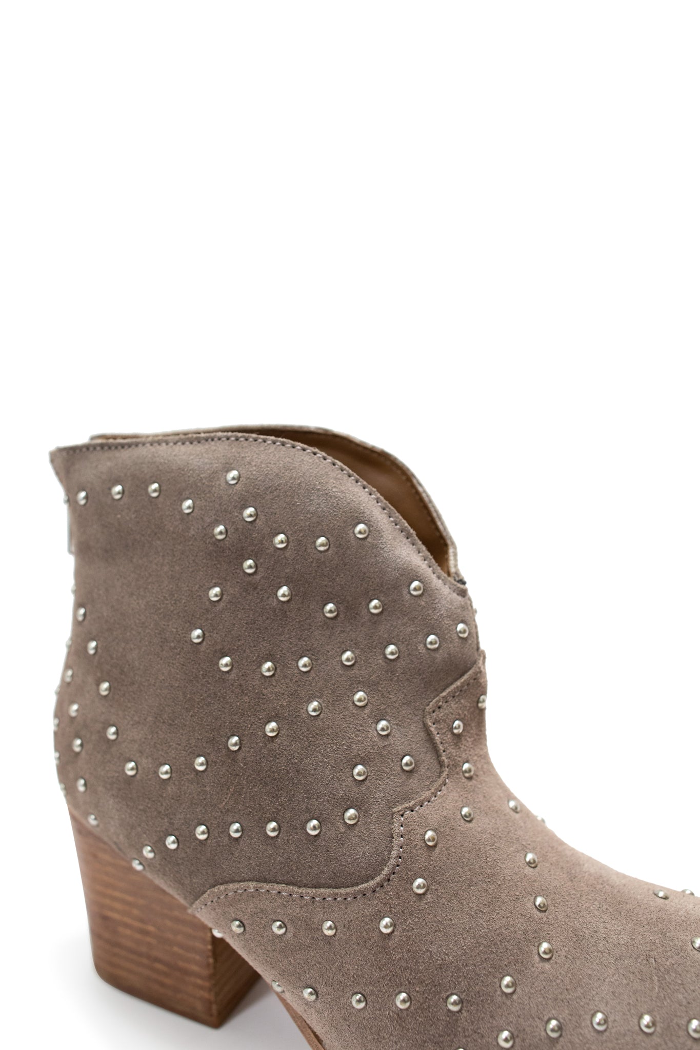 Twilight Studded Heeled Ankle Boot in Taupe Naughty Monkey