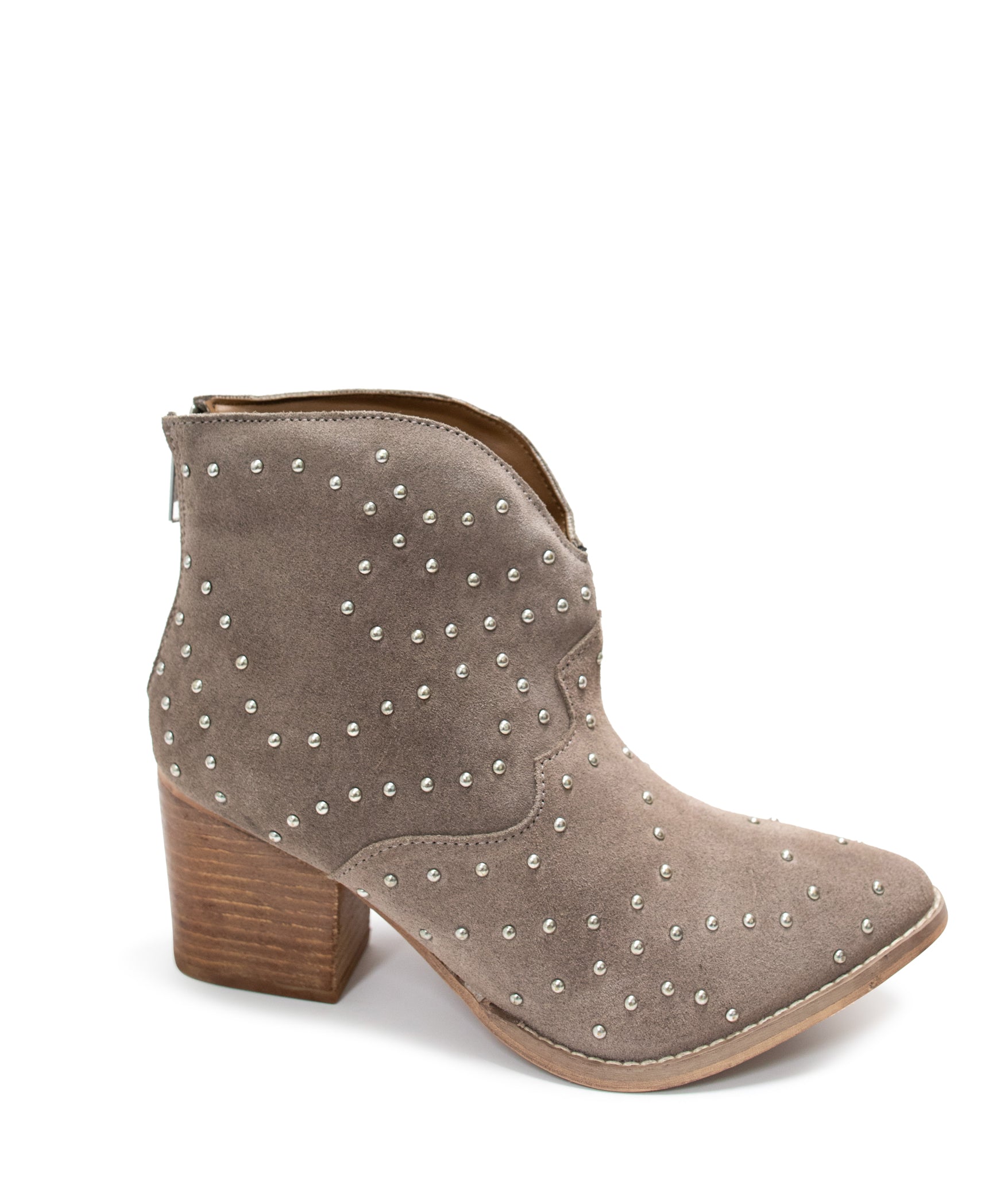Twilight Studded Heeled Ankle Boot in Taupe Naughty Monkey