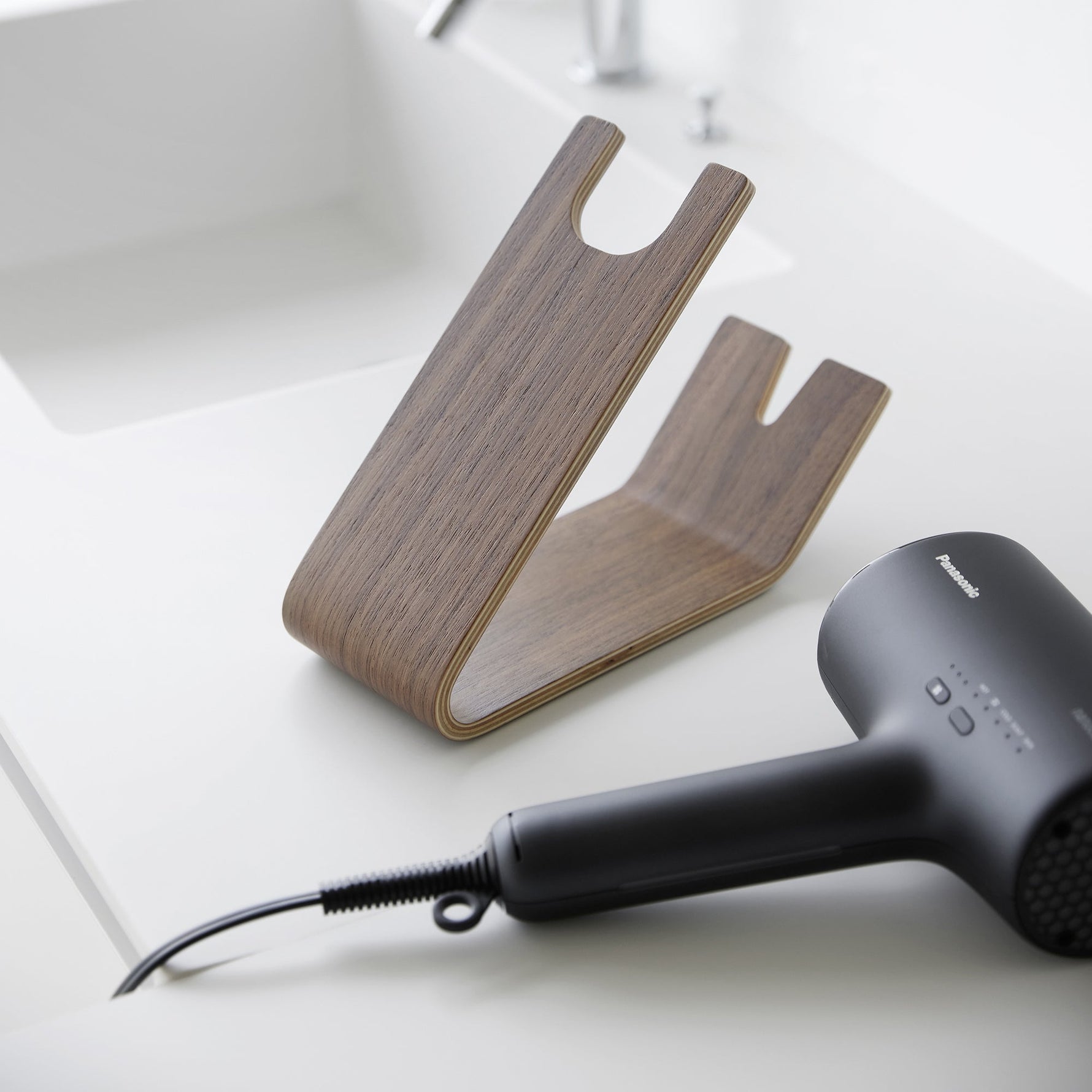 Hair Dryer and Iron Stand - Wood - By Baano