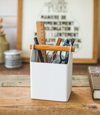 Pen + Desk Organizer - Small - Steel + Wood - By Baano