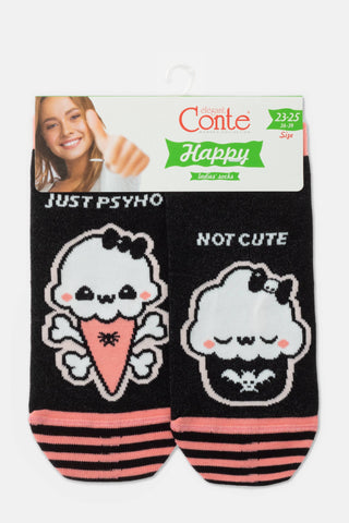 Cotton Ankle Socks Conte Happy 358 - Cute - By Baano