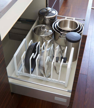 Adjustable Pot Lid and Frying Pan Organizer - Steel - By Baano