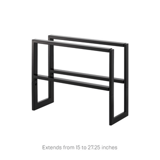 Two-Tier Expandable Shoe Rack (12" H)  - Steel - By Baano