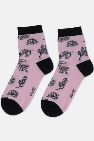 Conte Cotton Socks Classic - 435 Flowers With Shadow - By Baano