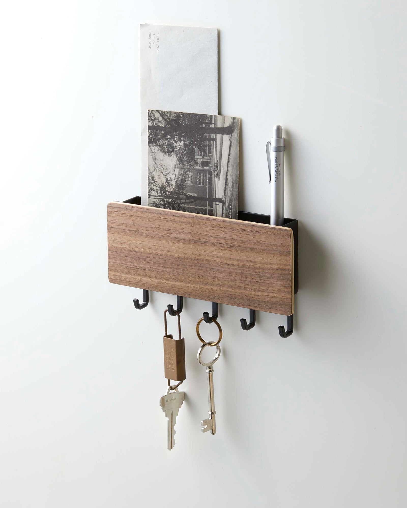 Magnetic Key Rack - Steel + Wood Yamazaki Home