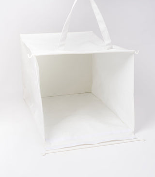 Laundry Hamper with Cotton Liner - Two Sizes - Steel + Cotton - By Baano