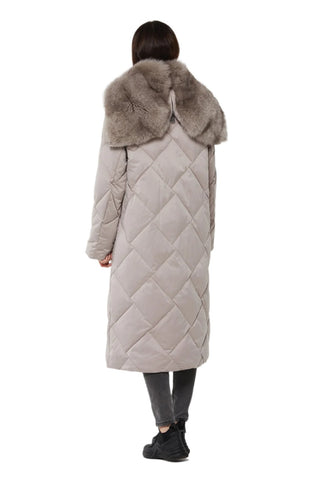 Genuine Polar Fox Fur Collar-Hood Down Winter Coat - By Baano