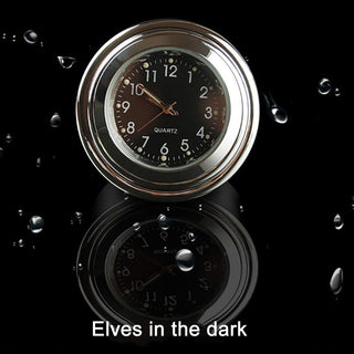 Universal 7/8" Waterproof Chrome Motorcycle Bike Handlebar Mount Quartz Clock Motorcycle Handlebar Clock, Motorcycle Modification Handlebar Mount Waterproof Quartz Clock Watch Accessories Watch Aluminum Luminous Clock Moto Black Stevvex