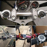 Universal 7/8" Waterproof Chrome Motorcycle Bike Handlebar Mount Quartz Clock Motorcycle Handlebar Clock, Motorcycle Modification Handlebar Mount Waterproof Quartz Clock Watch Accessories Watch Aluminum Luminous Clock Moto Black Stevvex