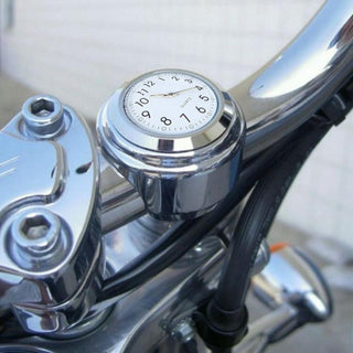 Universal Waterproof 7/8 Motorcycle Bike Handlebar Mount Clock Watch Quartz Watch Motorcycle Handlebar Mount Watch Dial Clock Universal Waterproof Silver Tone Clock Aluminum Luminous Clock For Motorbike Stevvex