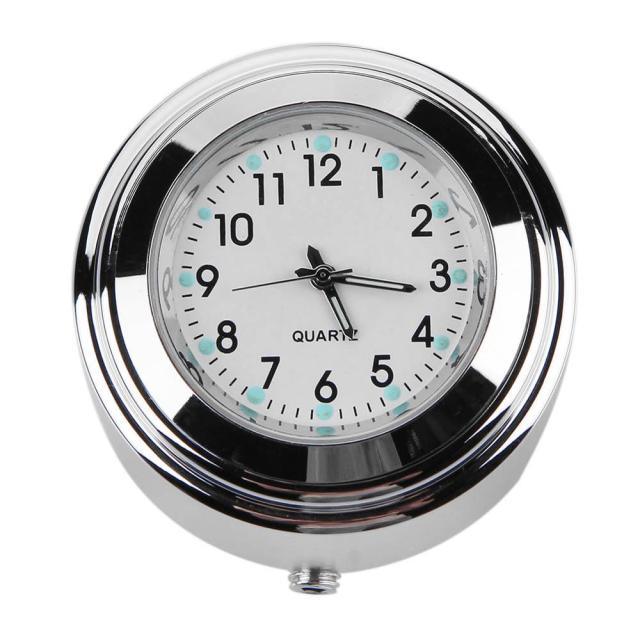 Universal Waterproof 7/8 Motorcycle Bike Handlebar Mount Clock Watch Quartz Watch Motorcycle Handlebar Mount Watch Dial Clock Universal Waterproof Silver Tone Clock Aluminum Luminous Clock For Motorbike Stevvex