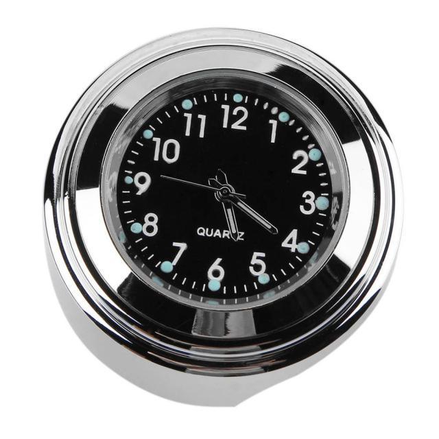 Universal Waterproof 7/8 Motorcycle Bike Handlebar Mount Clock Watch Quartz Watch Motorcycle Handlebar Mount Watch Dial Clock Universal Waterproof Silver Tone Clock Aluminum Luminous Clock For Motorbike Stevvex