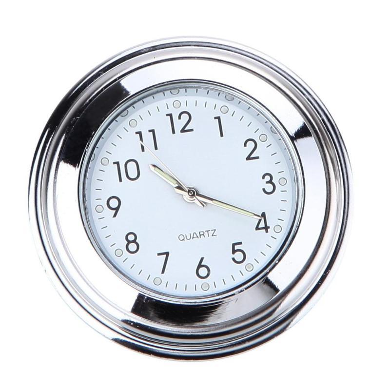 Universal Waterproof 7/8 Motorcycle Bike Handlebar Mount Clock Watch Quartz Watch Motorcycle Handlebar Mount Watch Dial Clock Universal Waterproof Silver Tone Clock Aluminum Luminous Clock For Motorbike Stevvex