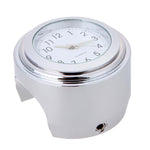 Universal Waterproof 7/8 Motorcycle Bike Handlebar Mount Clock Watch Quartz Watch Motorcycle Handlebar Mount Watch Dial Clock Universal Waterproof Silver Tone Clock Aluminum Luminous Clock For Motorbike Stevvex
