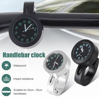 Universal Waterproof Motorbike Clock  Night Light Motorcycle Handlebar Mount Clock Watch Dial Bike Handlebar Clock Watch Motorcycle Handlebar Mount Watch Clock Set with Anti-Skid Pad Wrench Universal Waterproof Black Stevvex