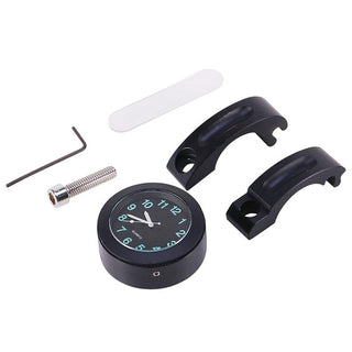Universal Waterproof Motorbike Clock  Night Light Motorcycle Handlebar Mount Clock Watch Dial Bike Handlebar Clock Watch Motorcycle Handlebar Mount Watch Clock Set with Anti-Skid Pad Wrench Universal Waterproof Black Stevvex