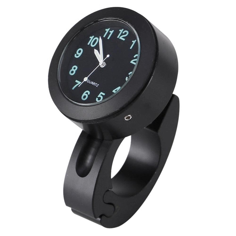 Universal Waterproof Motorbike Clock  Night Light Motorcycle Handlebar Mount Clock Watch Dial Bike Handlebar Clock Watch Motorcycle Handlebar Mount Watch Clock Set with Anti-Skid Pad Wrench Universal Waterproof Black Stevvex