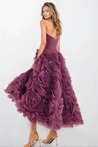 Unreal Sensibility Strapless Midi Dress - By Baano