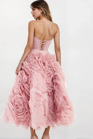Unreal Sensibility Strapless Midi Dress - By Baano
