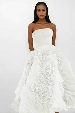 Unreal Sensibility Strapless Midi Dress - By Baano